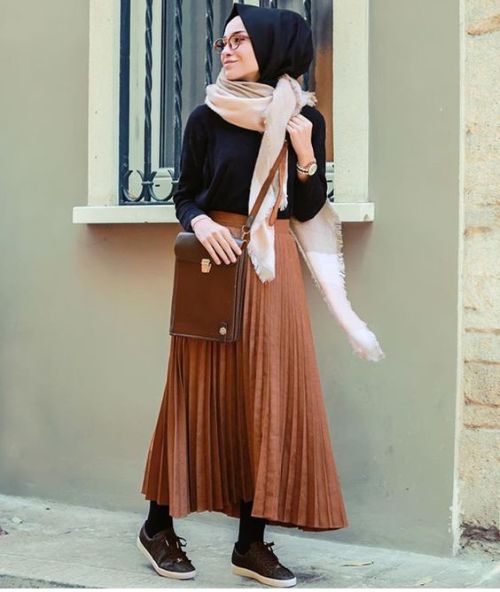 hijab maxi skirt outfits