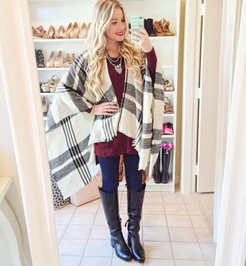 scarf and cardigan outfit