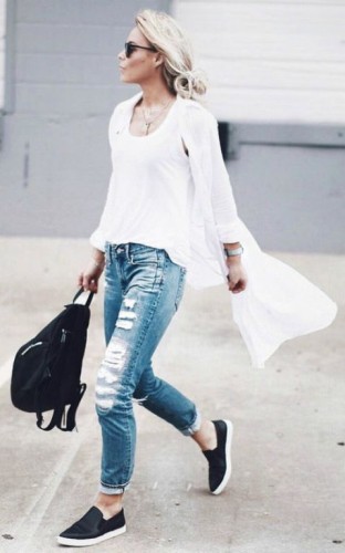 Casual outfits ideas with slip on shoes 