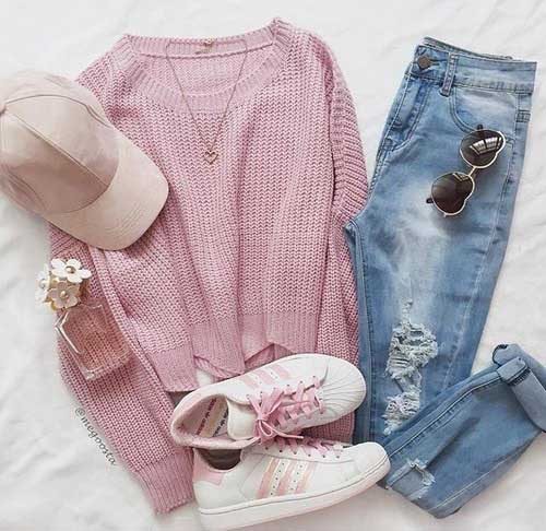 pink adidas shoes outfit