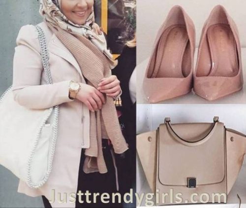 blush shoes and matching bag