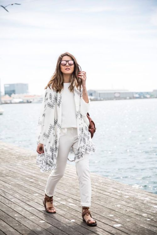 white poncho outfit