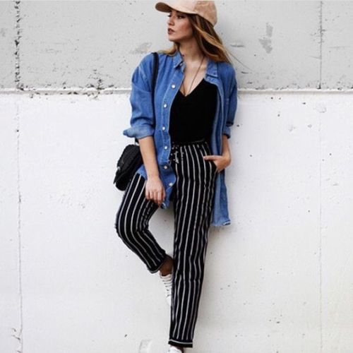 trendy striped pants