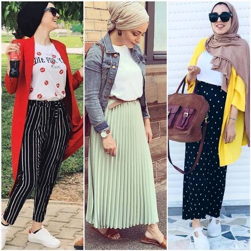 Colorful casual outfits in hijab 