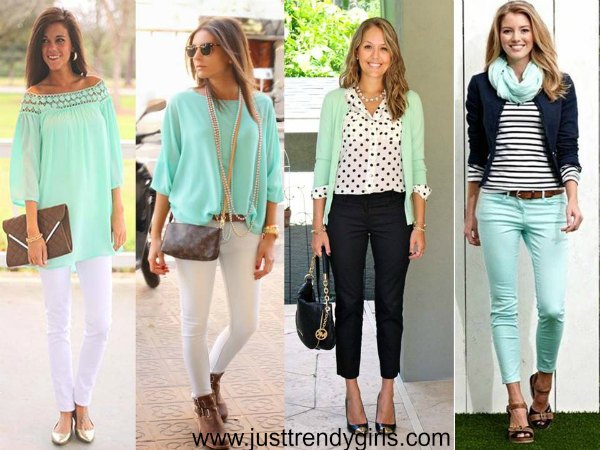 Casual mint outfits styling ideas | | Just Trendy Girls