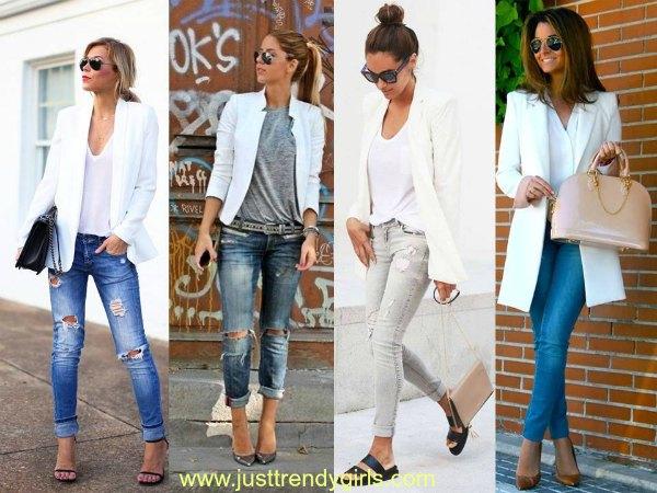 White Blazer Casual Outfit Clearance Sale, UP TO 53% OFF |  www.aramanatural.es
