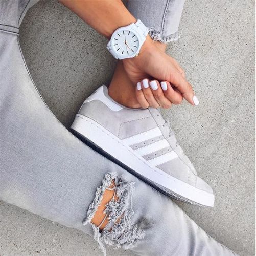 girls gray adidas