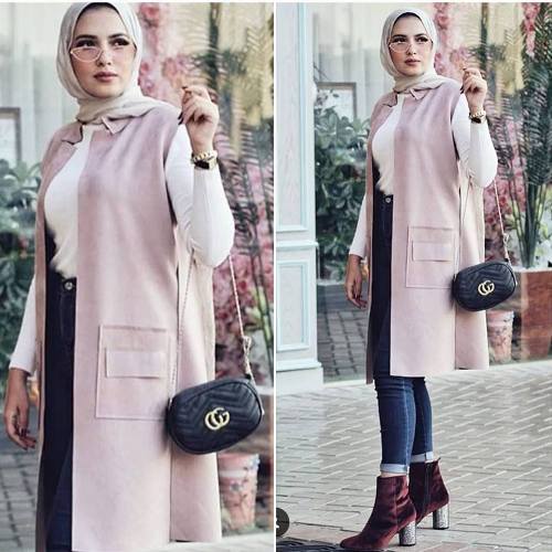 Long cardigans and vests hijab trends | | Just Trendy Girls