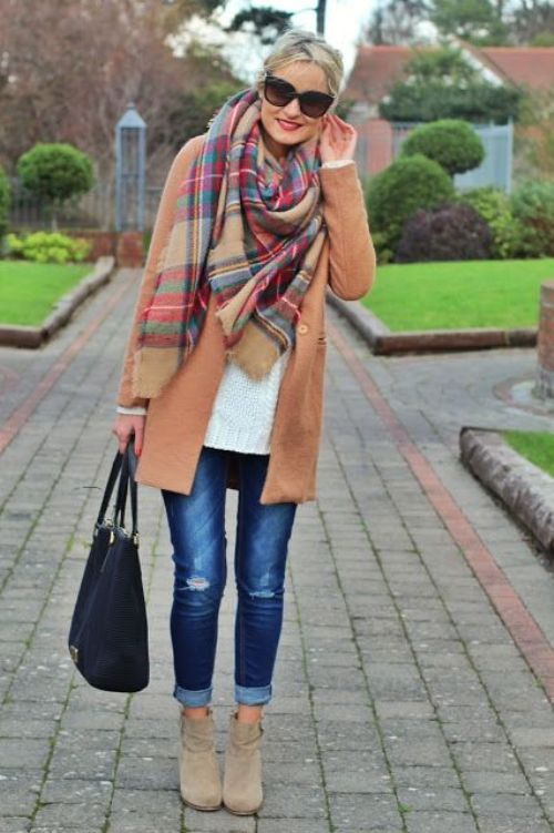 How to rock the plaid blanket scarf | | Just Trendy Girls