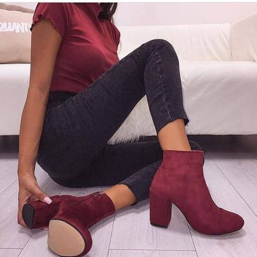 ankle boots maroon