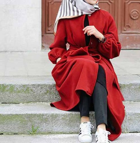 Winter colorful coats with hijab | Just Trendy Girls