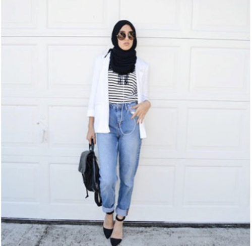 casual hijab styles with jeans