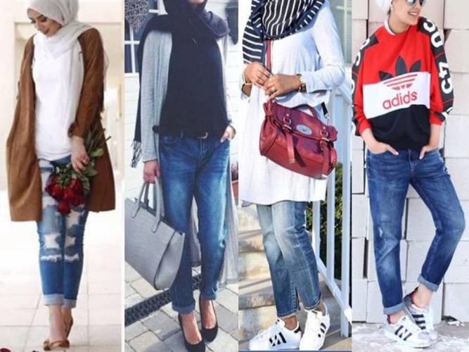How To Wear Boyfriend Jeans With Hijab Just Trendy Girls
