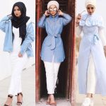 Cute hijab outfits in light blue color | | Just Trendy Girls