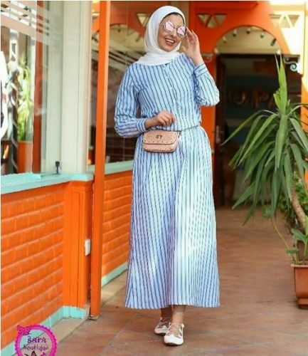 Cute hijab outfits in light blue color | | Just Trendy Girls