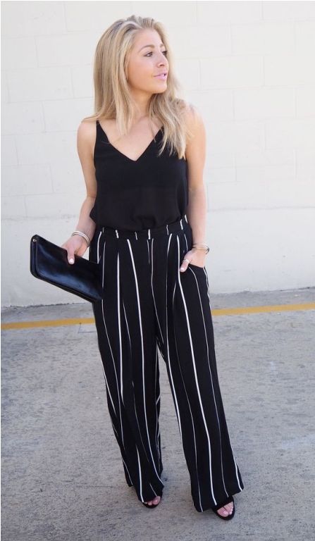 How to wear the striped wide pants this summer | | Just Trendy Girls