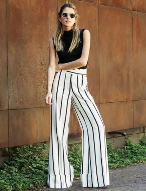 How to wear the striped wide pants this summer | | Just Trendy Girls