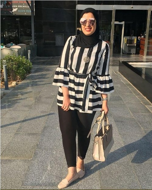 How to wear striped chemises with hijab | | Just Trendy Girls