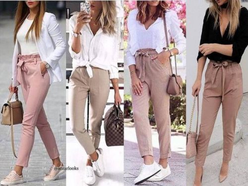 high waisted pants with bow