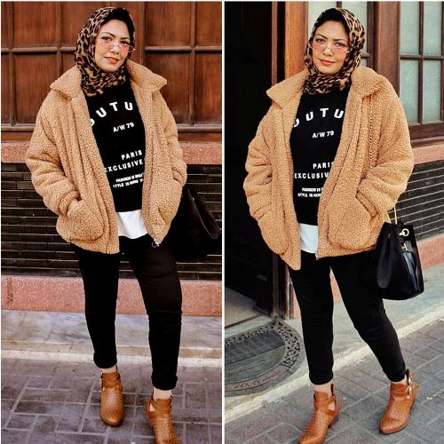 Teddy bear coats with hijab style | Just Trendy Girls