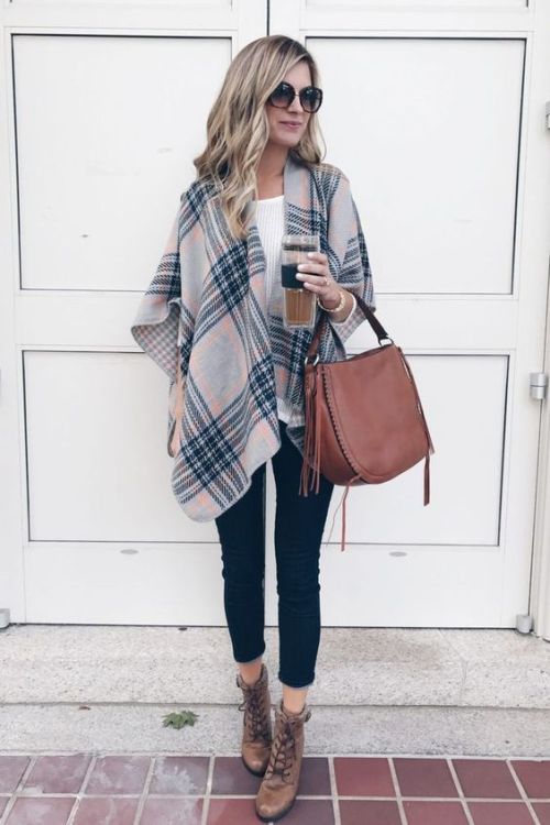 Blanket ponchos street styles | | Just Trendy Girls