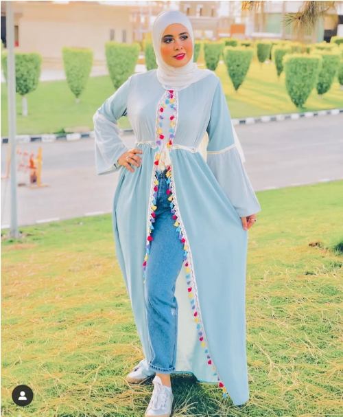 Open abaya style with jeans | | Just Trendy Girls